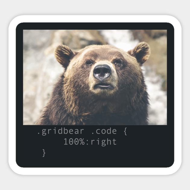 Grid Bear Codes Coder Sticker TeePublic